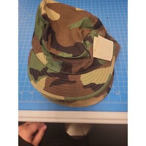 US Military Woodland Camo Hot Weather Cap Size 7 Army Patrol Hat Camouflage